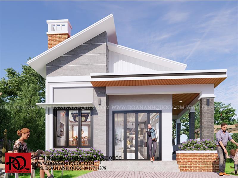 Thiết kế nhà Phan Thiết, Xây nhà trọn gói Phan Thiết, Thi công nhà trọn gói Phan Thiết, Thiết kế Thi công nội thất Phan Thiết Bình Thuận, Công ty Xây dựng Bình Thuận, Thiết kế nhà Bình Thuận, Xây nhà trọn gói Bình Thuận. Mẫu nhà cấp 4 mái Mái lệch hiện đại tại Tiến Lợi Phan Thiết- Xây nhà trọn gói tại Phan Thiết giá rẻ 650 triệu _ MS28